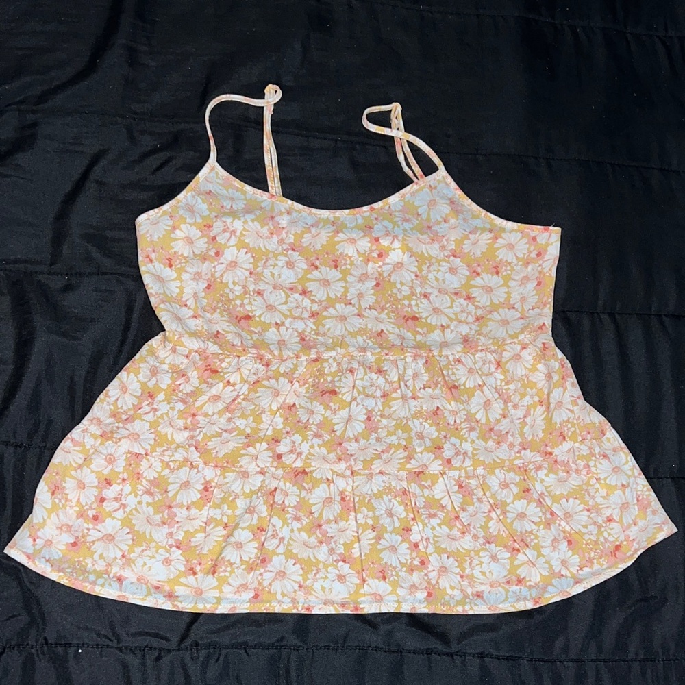 Pink Rose Floral Camisole - Cream and Pink